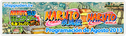 Programacion de Naruto Shippuden Agosto 2013